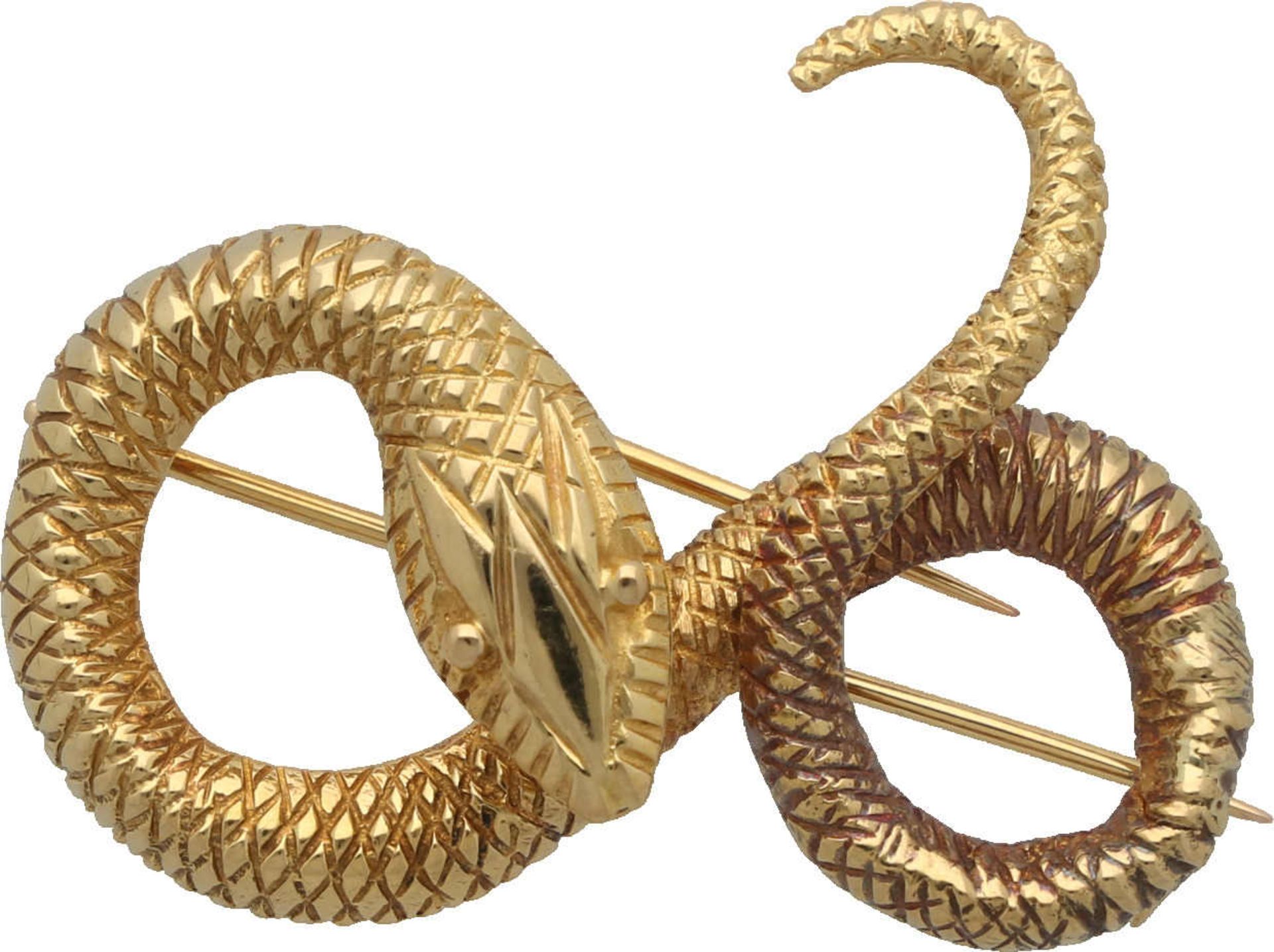 LALAOUNIS-Schlangenbrosche Ilias Lalaounis Brosche in Gelbgold 18K im Schlangen-Motiv mit