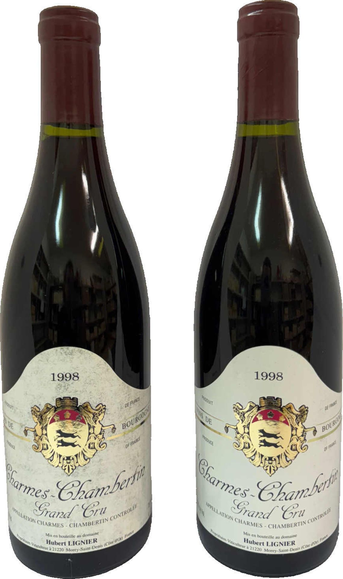 Lignier Hubert, Charmes-Chambertin Grand Crû, Côte de Nuits 2 Flaschen 0.75l, 1998, Füllstand