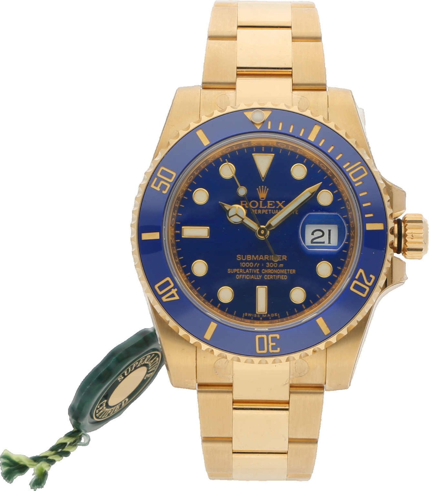 ROLEX Submariner, Gelbgold 18K, Referenz 116618, Herstellungsjahr 2017, Durchmesser 40 mm, Gehäuse