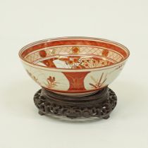 Japanese Kutani porcelain punch bowl