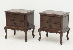 A pair of Chinese style bed side tables