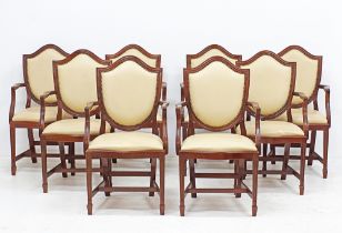 Cypriot set of eight mahogany carver chairs