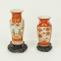 Japanese Kutani porcelain vases