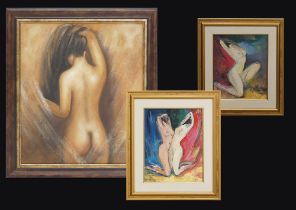 Three paintings of nudes