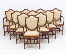 Cypriot set of ten mahogany carver chairs