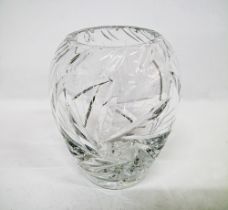 A Bohemian hand cut crystal vase