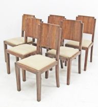 A set of six Art Deco style dining chairs