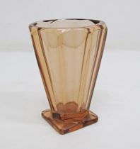 An Art Deco amber glass vase