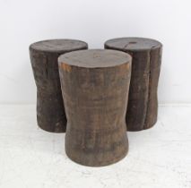 Cylindrical hardwood stools
