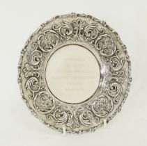 Cypriot round silver dish
