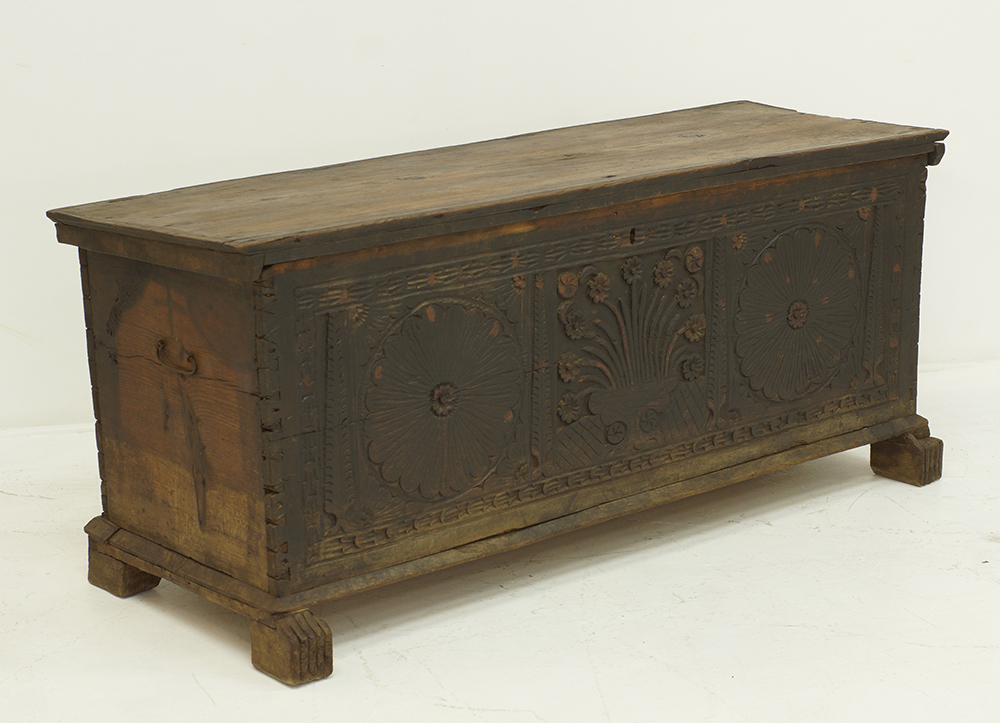 Cypriot carved dowry chest - Image 2 of 3