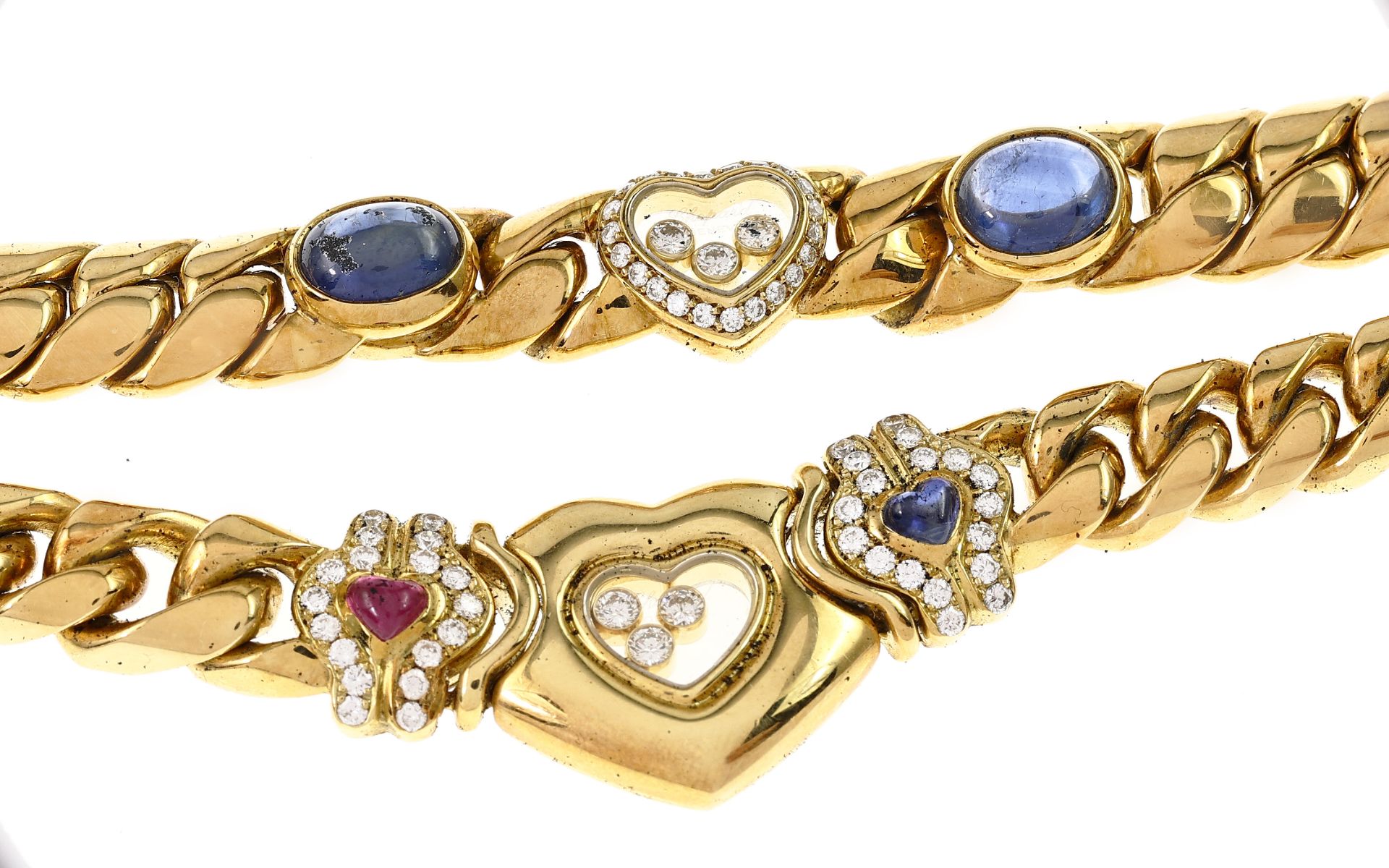 Chopard Set: 1 Collier und 1 Armband 750/- Gelbgold 146.15g mit 63 Diamanten zus. ca. 1 ct.. Saphire - Image 2 of 2