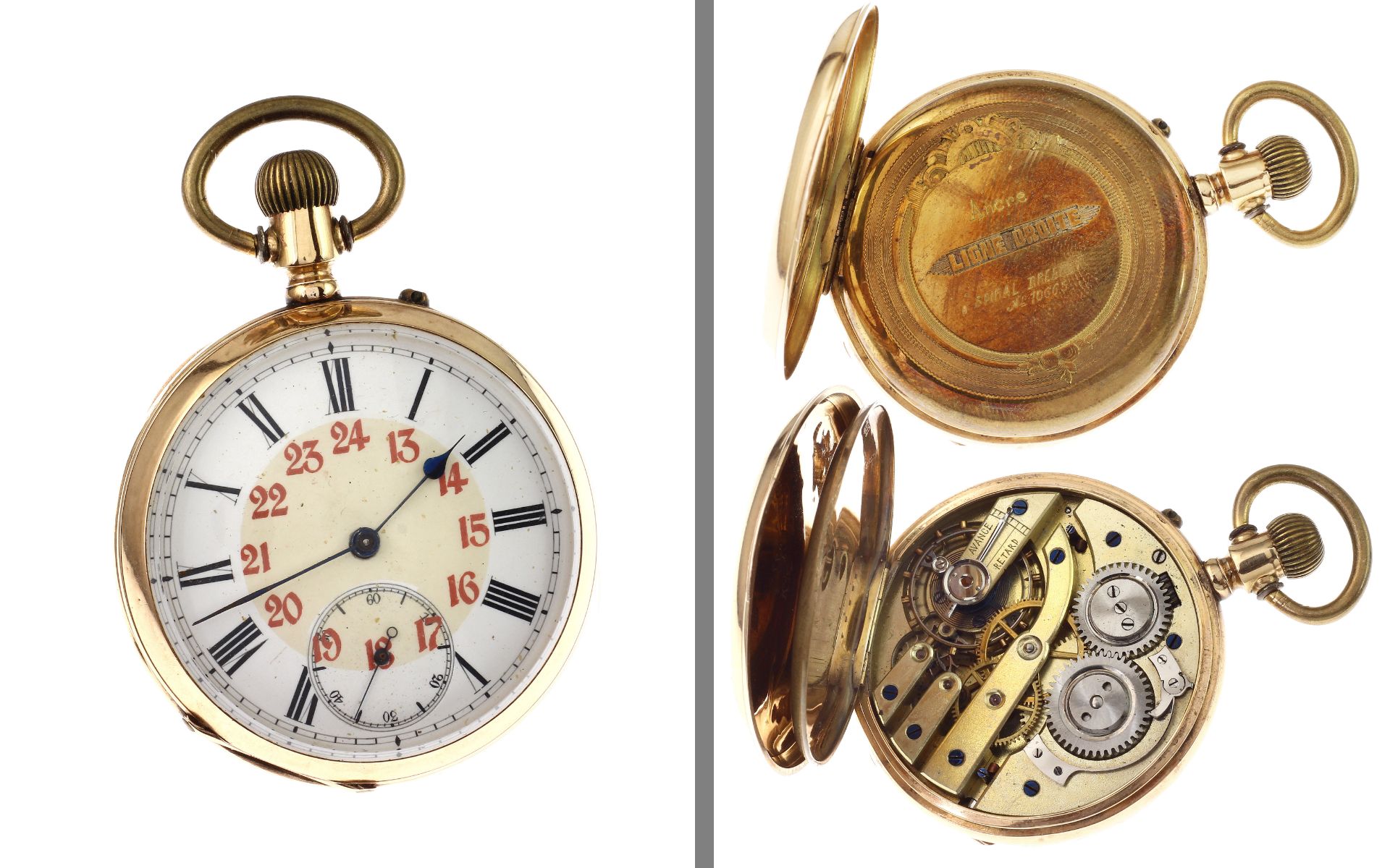 Taschenuhr Handaufzug 80.16g 585/- Gelbgold