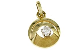 Anhaenger 1.39g 585/- Gelbgold und Weissgold mit Diamant ca. 0.08 ct.