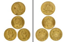 4 Goldmuenzen 20.16g 900/- und 986/- Gelbgold