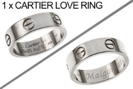 Cartier Love Ring 6.24g 750/- Weissgold mit Etui. Ringgroesse ca. 54. mit Gravur