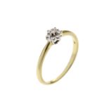 Ring 2.27g 585/- Gelbgold und Weissgold mit 7 Diamanten zus. ca. 0.14 ct.. Ringgroesse ca. 58