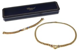 Chopard Set: 1 Collier und 1 Armband 750/- Gelbgold 146.15g mit 63 Diamanten zus. ca. 1 ct.. Saphire