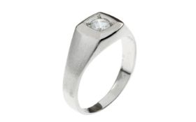 Ring 6.04g 585/- Weissgold mit Diamant ca. 0.34 ct. F/p1. Ringgroesse ca. 61