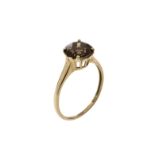 Ring 1.62g 333/- Gelbgold mit Rauchquarz. Ringgroesse ca. 56