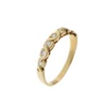 Ring 1.69g 585/- Gelbgold mit 7 Diamanten zus. ca. 0.14 ct.. Ringgroesse ca. 54