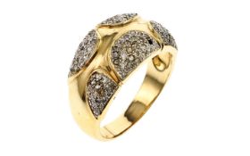 Ring 9.05g 750/- Gelbgold und Weissgold mit 110 Diamanten zus. ca. 1.10 ct.. Ringgroesse ca. 61. 1 D