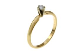 Ring 1.94g 585/- Gelbgold und Weissgold mit Diamant ca. 0.08 ct.. Ringgroesse ca. 54