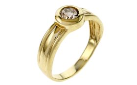 Ring 3.7g 585/- Gelbgold mit Diamant ca. 0.50 ct.. Ringgroesse ca. 60