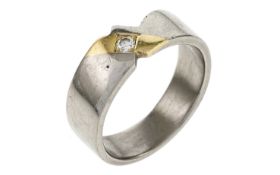 Ring 7.79g 750/- Gelbgold und 950/- Platin mit Diamant ca. 0.07 ct.. Ringgroesse ca. 60