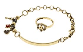 1 Ring. 1 Armband 10.45g 585/- Gold