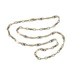 Kette 19.24g 585/- Gelbgold und Weissgold. Laenge ca. 54 cm