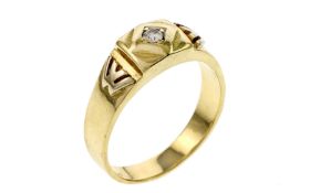Ring 9.79g 750/- Gelbgold mit Diamant ca. 0.07 ct.. Ringgroesse ca. 64