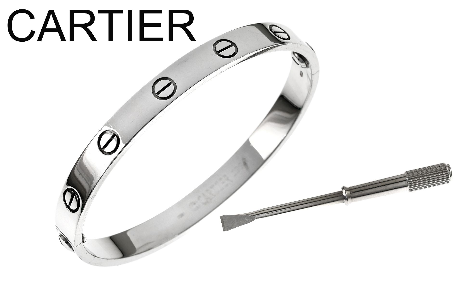 Cartier Love Armreif 32.07g 750/- Weissgold mit Schraubenzieher