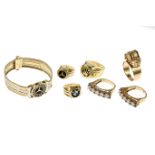 Konvolut Goldschmuck 49.29g 585/- Gold mit Steinen