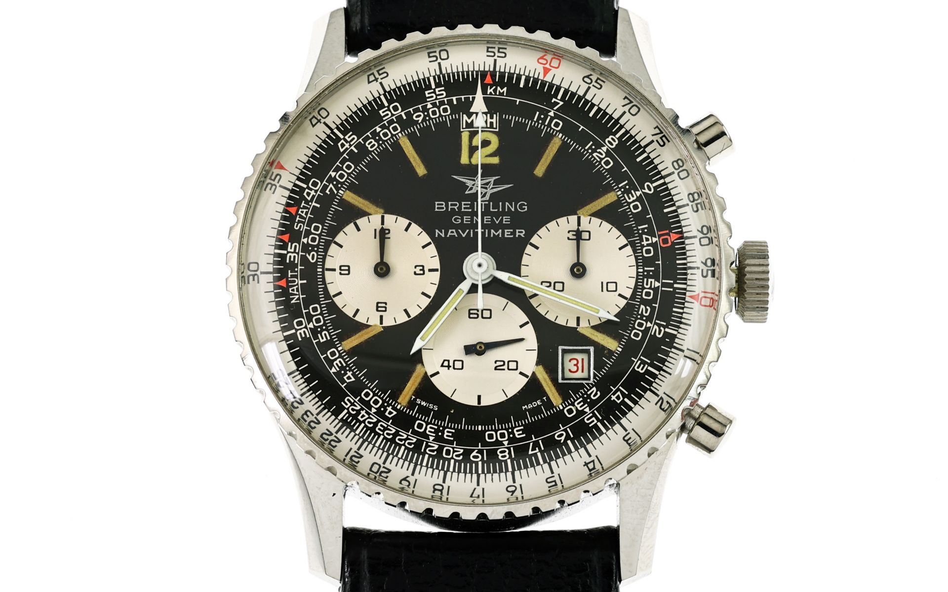 Breitling Old Navitimer Praesent des Koenigs von Jordanien mit original Box. Automatik Edelstahl. oh - Image 7 of 7