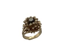 Ring 10.43g 585/- Gelbgold mit Diamant ca. 0.10 ct.. Ringgroesse ca. 51