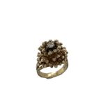 Ring 10.43g 585/- Gelbgold mit Diamant ca. 0.10 ct.. Ringgroesse ca. 51