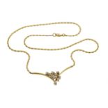 Collier 9.21g 585/- Gelbgold mit 10 Diamanten zus. ca. 0.40 ct.. Laenge ca. 42 cm