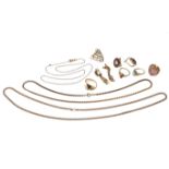 Konvolut Goldschmuck 51.01g 416/- und 585/- Gold mit Steinen