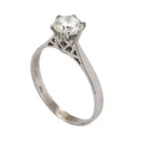 Ring 2.6g 585/- Weissgold mit Diamant ca. 1 ct. L/si2. Ringgroesse ca. 60