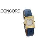 Concord Quarz 750/- Gelbgold mit Lederband. ohne Box und ohne Papiere