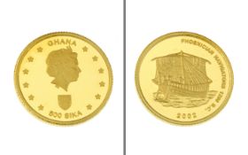 Goldmuenze 500 Sika Ghana 1.24g 999/- Gelbgold 2002