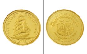 Goldmuenze 25 Dollars Republic Liberia 1.24g 999/- Gelbgold 2003