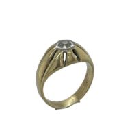 Ring 6.48g 585/- Gelbgold und Weissgold mit Diamant ca. 0.25 ct.. Ringgroesse ca. 60