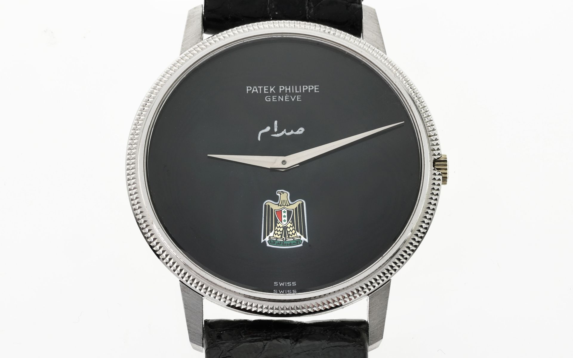 Patek Philippe Geneve Calatrava Handaufzug Werknr. 1.283.950 750/- Weissgold. Saddam Hussein. mit or - Image 11 of 11