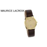 Maurice Lacroix Quarz 750/- Gelbgold mit Lederband nicht original und Edelstahl Schliesse vergoldet.