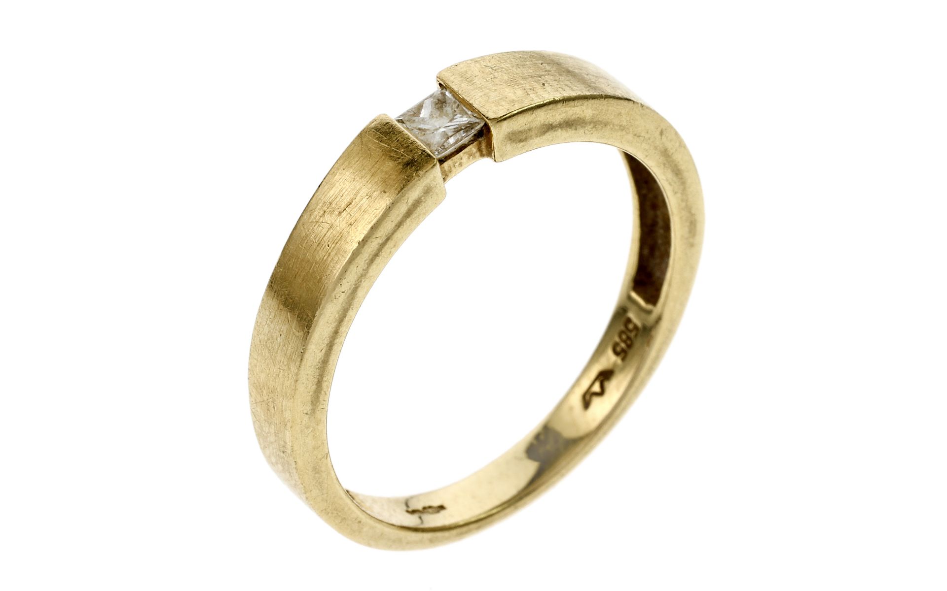 Ring 3.32g 585/- Gelbgold mit Diamant ca. 0.10 ct.. Ringgroesse ca. 59