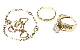 Konvolut Goldschmuck 7.71g 375/- und 585/- Gold mit Steinen