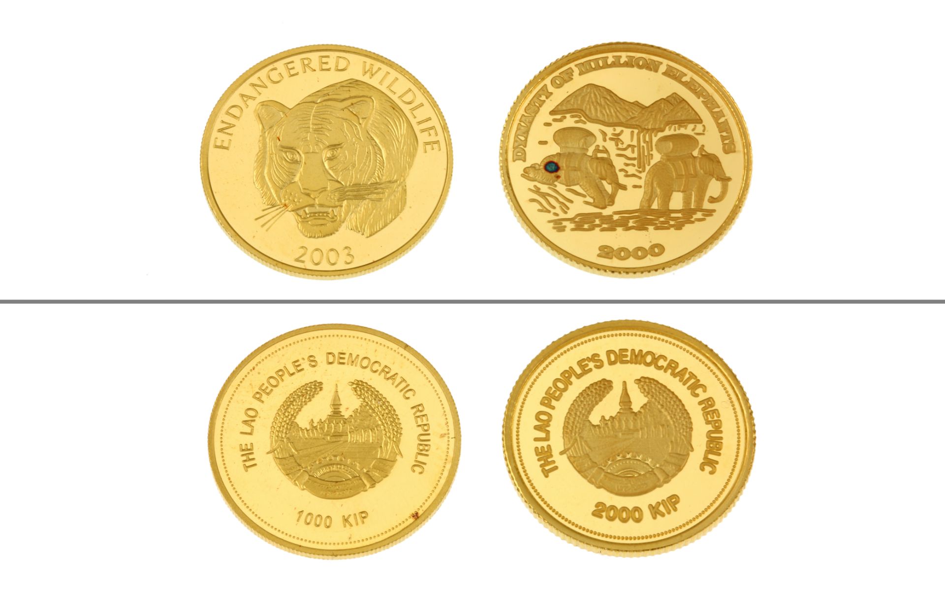 2 Goldmuenze The Lao People's Democratic Republic 2.48g 999/- Gelbgold 2003