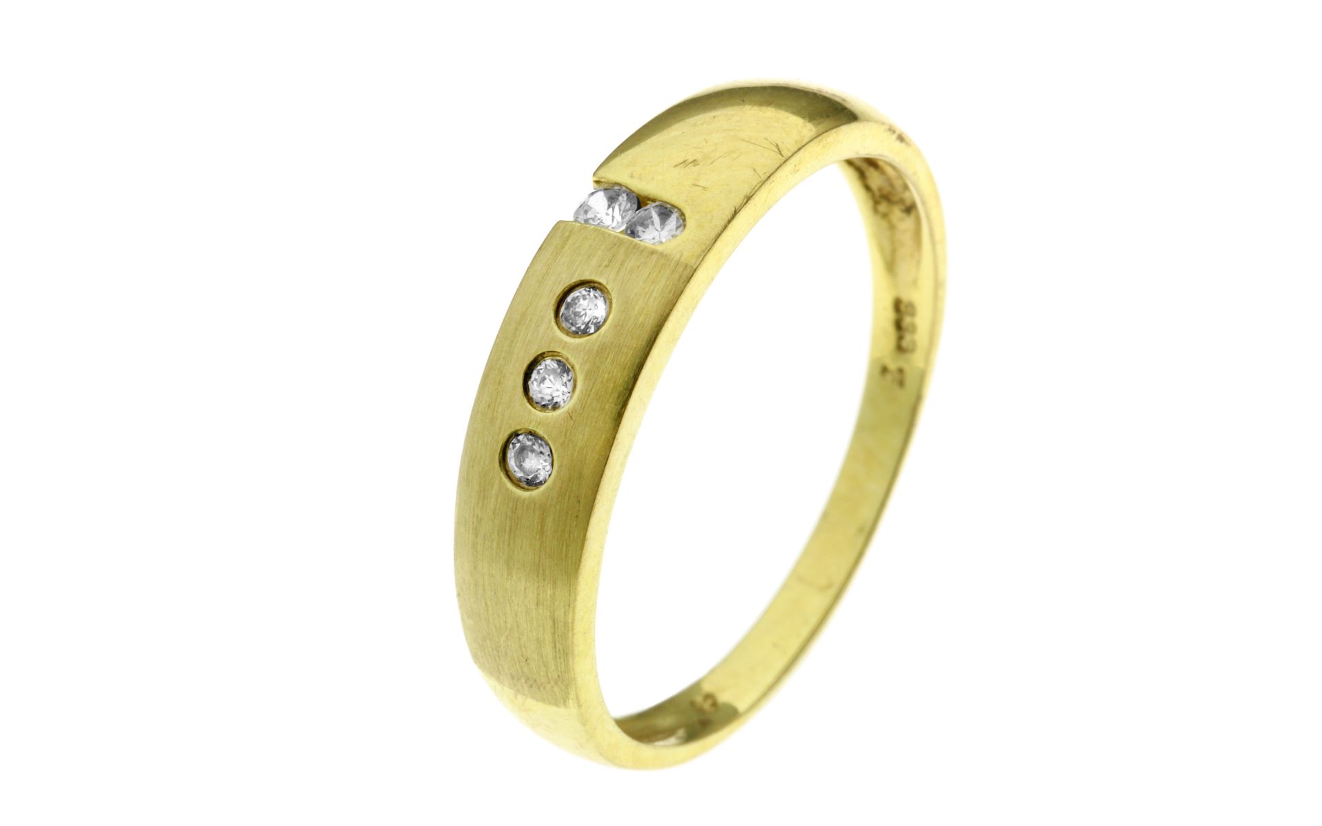 Ring 1.85g 333/- Gelbgold mit Zirkonia. Ringgroesse ca. 58